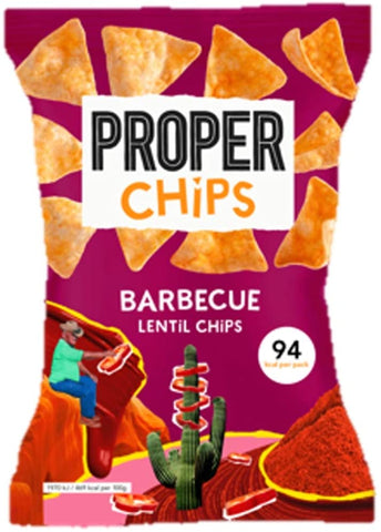 Proper Barbecue Lentil Chips 85g (Pack of 8)