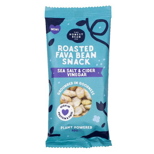 Honest Bean Roasted Fava Bean Snack Sea Salt & Cider Vinegar 40g (Pack of 12)
