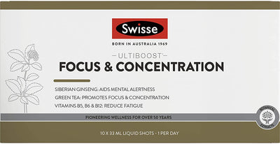 Swisse Ultiboost Focus & Concentration Liquid Shots (30ml x10)