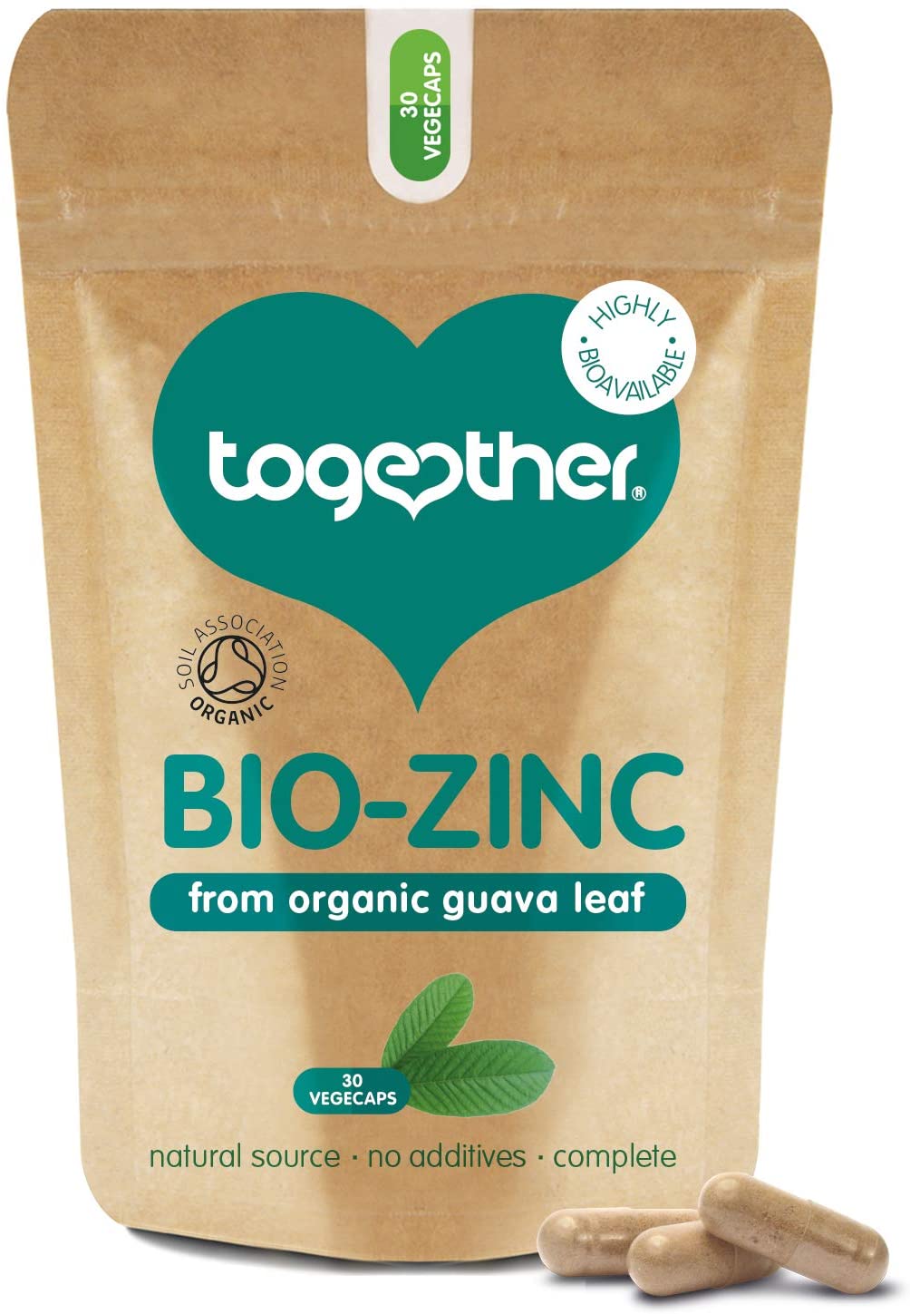Together Organic Zinc Food Supplement Capsules 30s