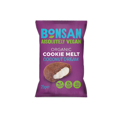 Bonsan Organic Vegan Cookie Melt - Coconut Dream 25g (Pack of 16)