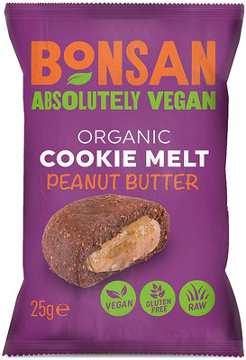 Bonsan Organic Vegan Cookie Melt - Peanut Butter 25g (Pack of 16)