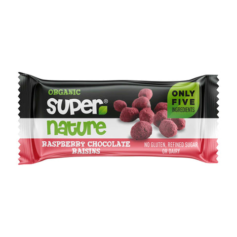 Supernature Raspberry Chocolate Raisins 40g (Pack of 12)
