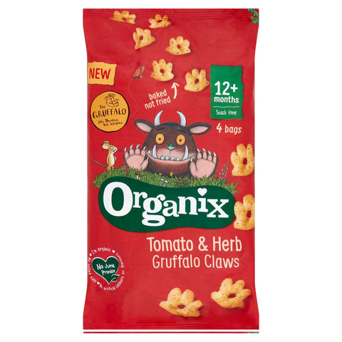 Organix Tomato & Herb Gruffalo Claws Multipack (4x15g) (Pack of 3)