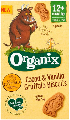 Organix Gruffalo Cocoa & Vanilla Biscuits Multipack (5x20g) (Pack of 3)