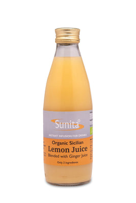 Sunita Lemon Juice With Ginger - Organic 250ml (Pack of 6)