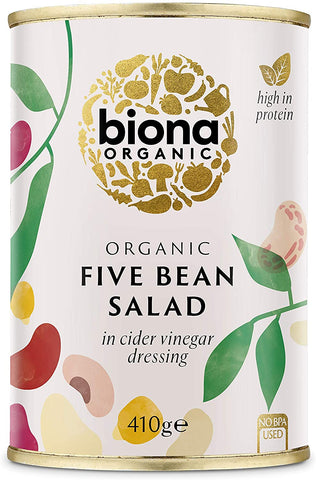 Biona Five Bean Salad In Vinaigrette Dressing 410g (Pack of 6)