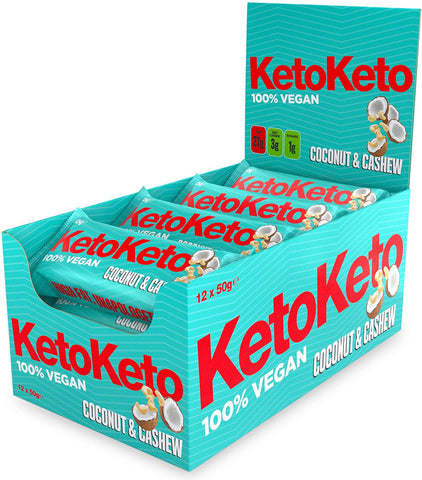 KetoKeto Coconut Cashew Keto Biscuit Bar 50g (Pack of 12)