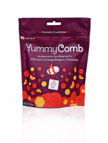 YummyComb 70% Dark orange Chocolate Honeycomb Pouch (100g x 6)