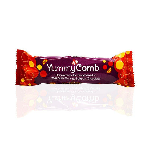 YummyComb 70% Dark orange Chocolate Honeycomb Bar (35g x 12)