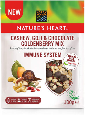 Natures Heart Cashew Goji Chocolate Goldenberry Immune Mix 100g