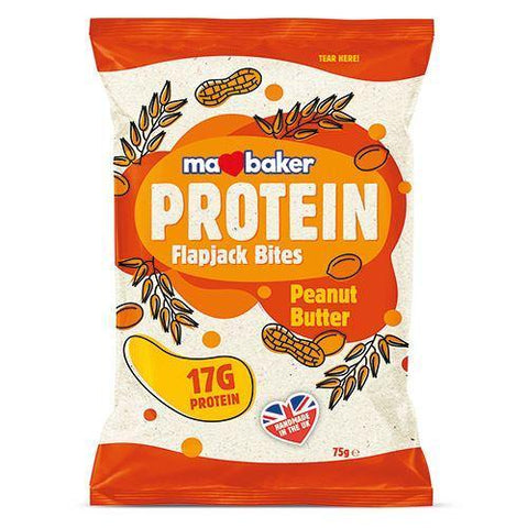 Ma Baker Peanut Butter Protein Flapjack Bites 75g (Pack of 8)