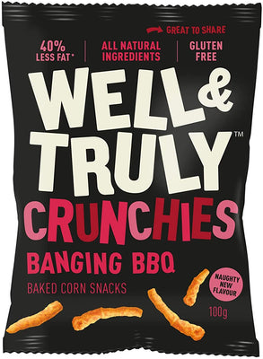 Well & Truly Crunchies - Banging Bbq 100g (Pack of 14)