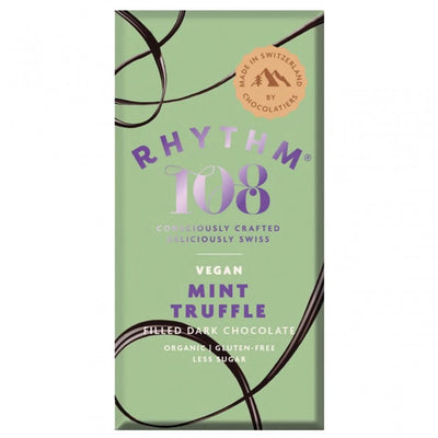 Rhythm 108 Dark Mint Swiss Chocolate Tablet 100g (Pack of 9)