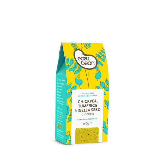 Easy Bean Chickpea, Turmeric & Nigella Seed Crackers 160g (Pack of 8)