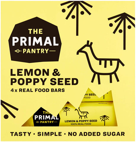 Primal Pantry Lemon & Poppy Seed Real Food Bar Multipack (4 x 30g) (Pack of 12)