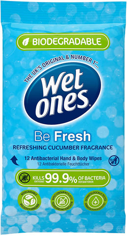Wet Ones Biodegradable Wet Ones - Be Fresh 12 Wipes (Pack of 12)