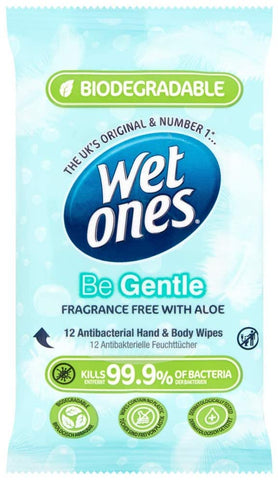 Wet Ones Biodegradable Wet Ones - Be Gentle 12 Wipes (Pack of 12)