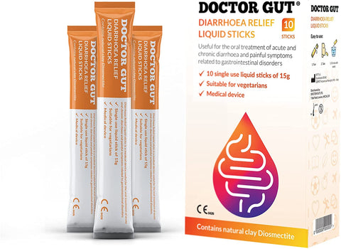 Doctor Gut Diarrhoea Relief Liquid Sticks 10x15g (Pack of 10)