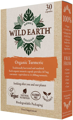 Wild Earth Organic Turmeric 30 Capsules