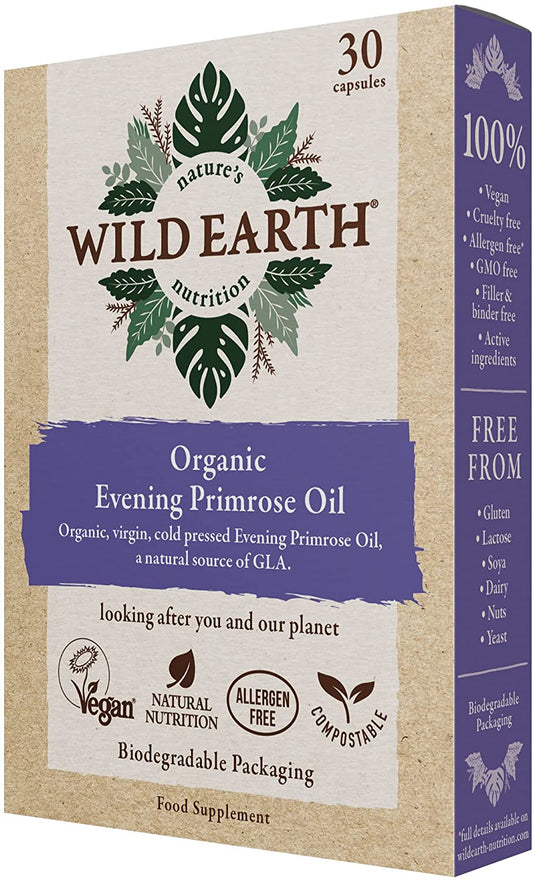 Wild Earth Organic Evening Primrose Oil 30 Capsules