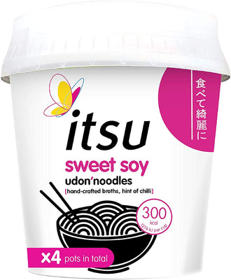 Itsu Sweet Soy & Chilli Udon Noodles 180g (Pack of 4)