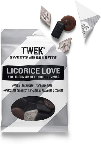 tweek sweets Licorice Love Jellies 80g (Pack of 15)