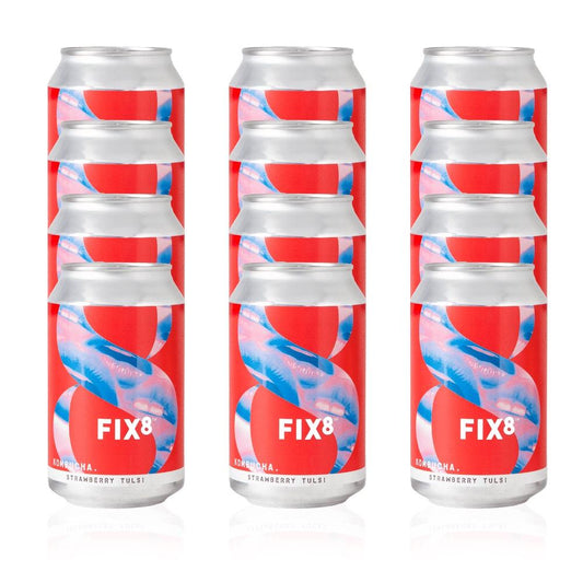 Fix8 Strawberry Tulsi Kombucha 330ml (Pack of 12)