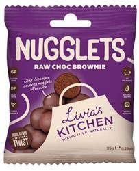 livias,Raw Chocolate Brownie Nugglets 35g (Pack of 9)