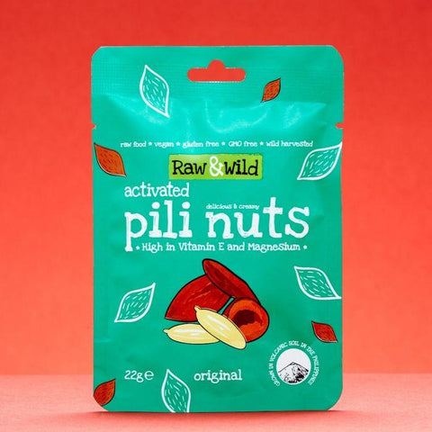 Raw & Wild  Activated Pili Nuts - Original  Snack pack 22g (Pack of 12)