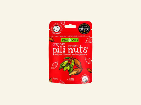 Raw & Wild  Activated Pili Nuts - Chili Snack pack 22g (Pack of 12)