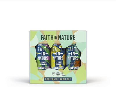 Faith In Nature Travel set Body Wash Minis 100ml (Pack of 3)