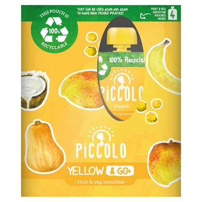 Piccolo Organic Yellow & Go - Fully Recyclable (4x90g)