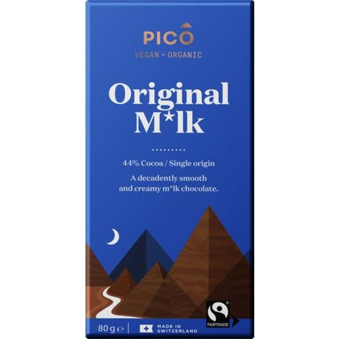 Pico Organic Vegan Original M*lk Chocolate 80g (Pack of 10)