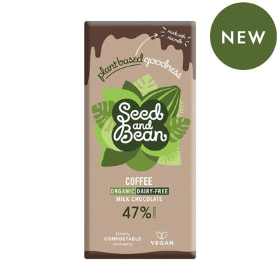 Seedand Bean Coffee Vegan Milk Organic Chocolate 75g (Pack of 10)