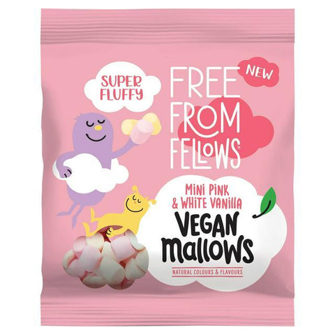 Free From Fellows Vegan Vanilla Pink & White Mallows 105g (Pack of 10)