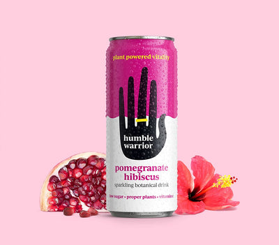 humble warrior Pomegranate Hibiscus sparkling botanical drink 250ml