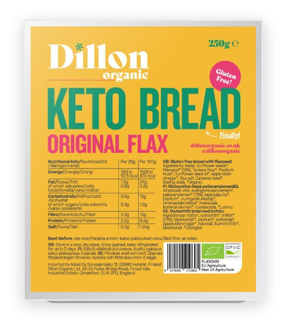 Dillon Organic Original Organic Flax Keto Bread 250g (Pack of 6)