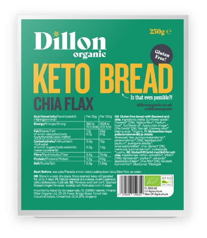 Dillon Organic Organic Chia Flax Keto Bread 250g (Pack of 6)