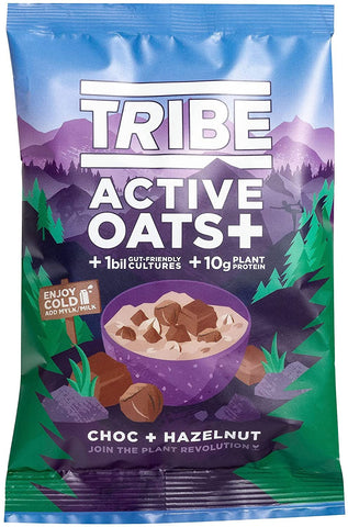 tribe Choc Hazelnut Active Oats+ Pot 60g (Pack of 8)
