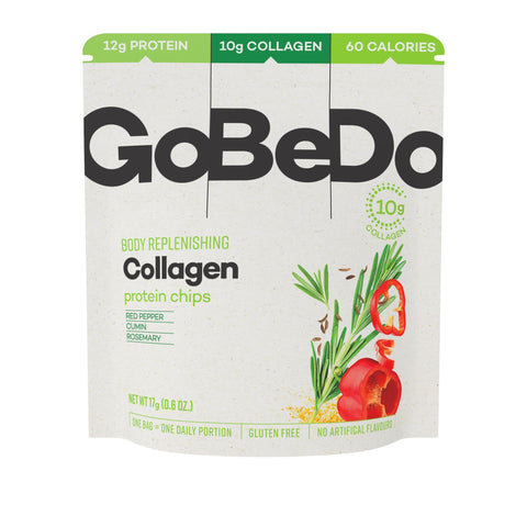 GoBeDo Collagen Chips Red Pepper & Cumin 17g (Pack of 7)