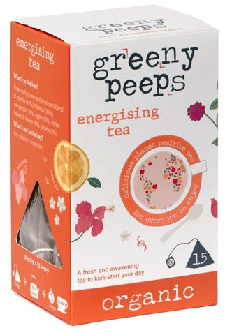 Greenypeeps Energising Pyramid Tea 15 Bags (Pack of 4)