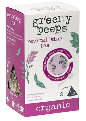 Greenypeeps Revitalising Pyramid Tea 15 Bags (Pack of 4)