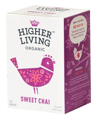 Higher Living Organic Sweet Chai Tea 15 Bags (Pack of 4)