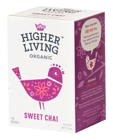 Higher Living Organic Sweet Chai Tea 15 Bags (Pack of 4)