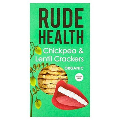Rude Health Chickpea and Lentil Crackers 120g (Pack of 8)