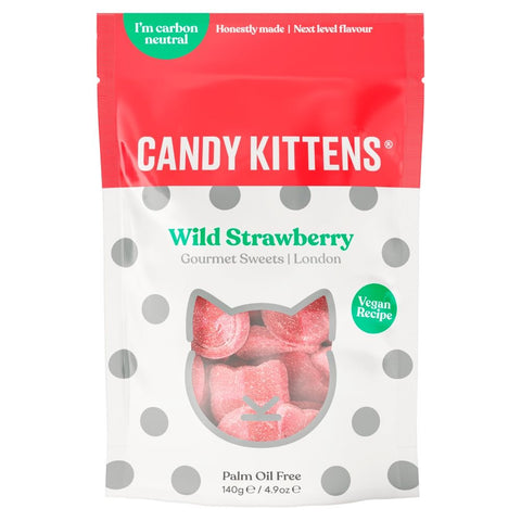Candy Kitten Wild Strawberry Gourmet Sweets 140g (Pack of 7)