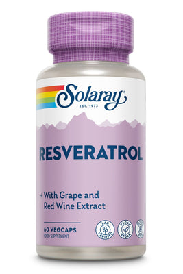 Solaray Resveratrol With Grape and Red Wine Extract - Lab Verified - Vegan - Gluten Free 60 VegCaps
