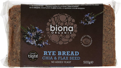 Biona Rye Bread with Chia & Flaxseed 500g