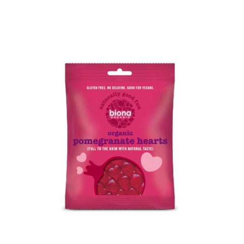 Biona Pomegranate Hearts - Vegan 75g (Pack of 10)